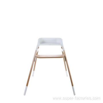 Plastic High Chair With Wooden Feets For Babies